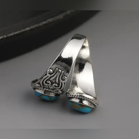 Womens Western Silver Turquoise Ring NWT - Picture 4 of 5